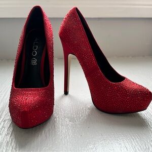 Aldo Sparkling Red Heels